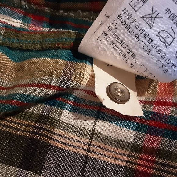 EDDIE BAUER PLAID LINEN SHIRT SZ LRG - Picture 6 of 7